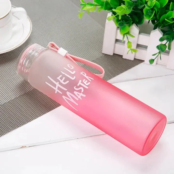 Hello Master Frosted Glass Water Bottle